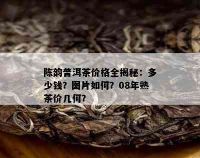 陈韵普洱茶价格全揭秘：多少钱？图片如何？08年熟茶价几何？