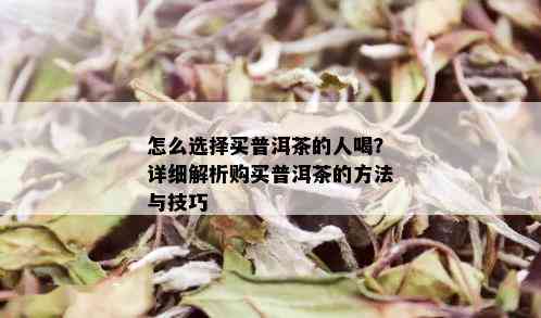 怎么选择买普洱茶的人喝？详细解析购买普洱茶的方法与技巧