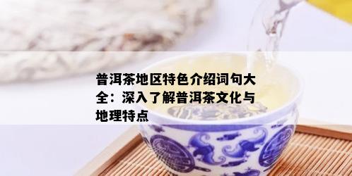 普洱茶地区特色介绍词句大全：深入了解普洱茶文化与地理特点