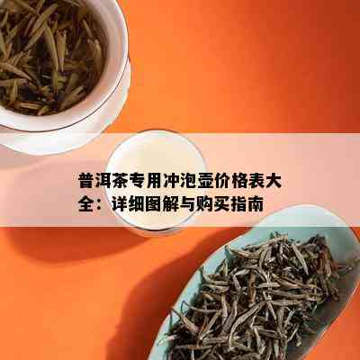 普洱茶专用冲泡壶价格表大全：详细图解与购买指南