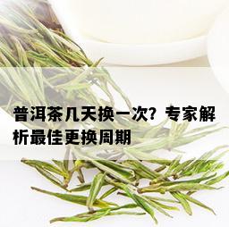 普洱茶几天换一次？专家解析更佳更换周期