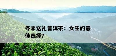 冬季送礼普洱茶：女生的更佳选择？