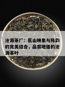 沧源茶厂：佤山映象与陈韵的完美结合，品尝地道的沧源茶叶