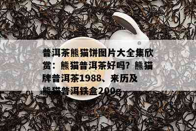 普洱茶熊猫饼图片大全集欣赏：熊猫普洱茶好吗？熊猫牌普洱茶1988、来历及熊猫普洱铁盒200g