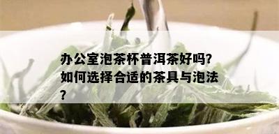 办公室泡茶杯普洱茶好吗？如何选择合适的茶具与泡法？