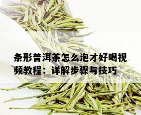 条形普洱茶怎么泡才好喝视频教程：详解步骤与技巧