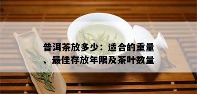 普洱茶放多少：适合的重量、更佳存放年限及茶叶数量