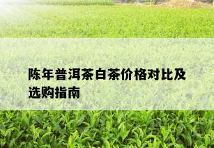 陈年普洱茶白茶价格对比及选购指南