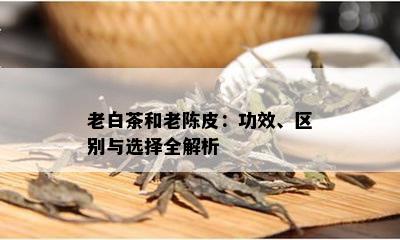 老白茶和老陈皮：功效、区别与选择全解析