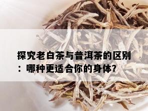 探究老白茶与普洱茶的区别：哪种更适合你的身体？