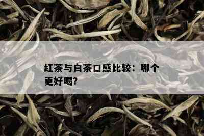 红茶与白茶口感比较：哪个更好喝？