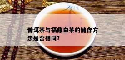 普洱茶与福鼎白茶的储存方法是否相同？