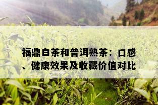 福鼎白茶和普洱熟茶：口感、健康效果及收藏价值对比