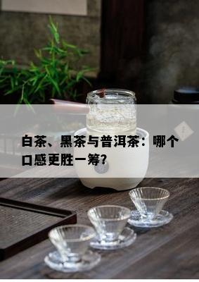 白茶、黑茶与普洱茶：哪个口感更胜一筹？