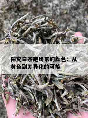 探究白茶跑出来的颜色：从黄色到差异化的可能