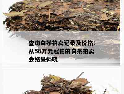 查询白茶拍卖记录及价格：从56万元起拍的白茶拍卖会结果揭晓