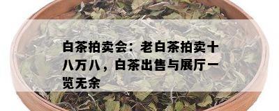 白茶拍卖会：老白茶拍卖十八万八，白茶出售与展厅一览无余