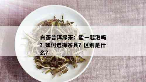 白茶普洱绿茶：能一起泡吗？如何选择茶具？区别是什么？