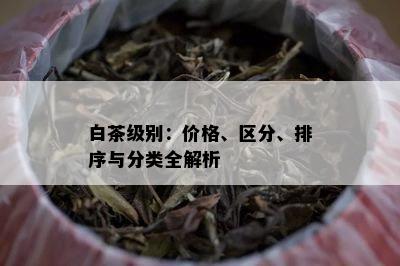 白茶级别：价格、区分、排序与分类全解析