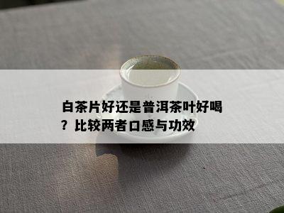 白茶片好还是普洱茶叶好喝？比较两者口感与功效