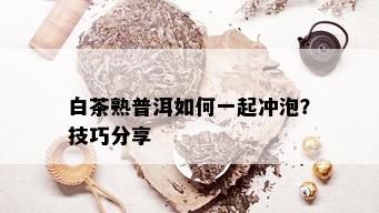 白茶熟普洱如何一起冲泡？技巧分享