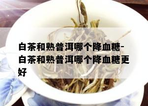 白茶和熟普洱哪个降血糖-白茶和熟普洱哪个降血糖更好