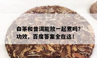 白茶和普洱能放一起煮吗？功效、百度答案全在这！