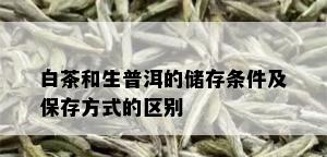 白茶和生普洱的储存条件及保存方式的区别