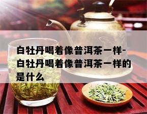 白牡丹喝着像普洱茶一样-白牡丹喝着像普洱茶一样的是什么