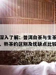 深入了解：普洱白茶与生茶、熟茶的区别及优缺点比较