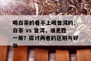 喝白茶的看不上喝普洱的：白茶 vs 普洱，谁更胜一筹？探讨两者的区别与好处