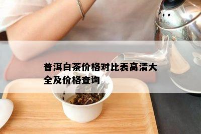 普洱白茶价格对比表高清大全及价格查询