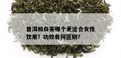 普洱和白茶哪个更适合女性饮用？功效有何区别？