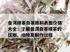 普洱绿茶白茶原料表图价格大全：了解普洱白茶绿茶的区别、功效及制作过程