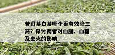 普洱茶白茶哪个更有效降三高？探讨两者对血脂、血糖及去火的影响