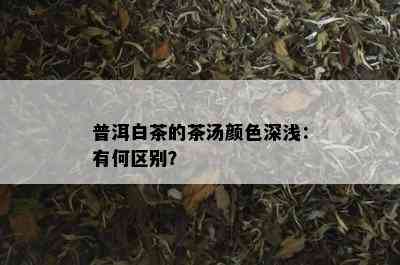 普洱白茶的茶汤颜色深浅：有何区别？