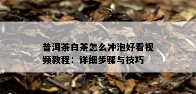 普洱茶白茶怎么冲泡好看视频教程：详细步骤与技巧