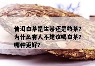 普洱白茶是生茶还是熟茶？为什么有人不建议喝白茶？哪种更好？