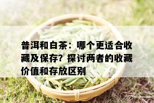 普洱和白茶：哪个更适合收藏及保存？探讨两者的收藏价值和存放区别