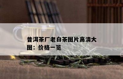 普洱茶厂老白茶图片高清大图：价格一览