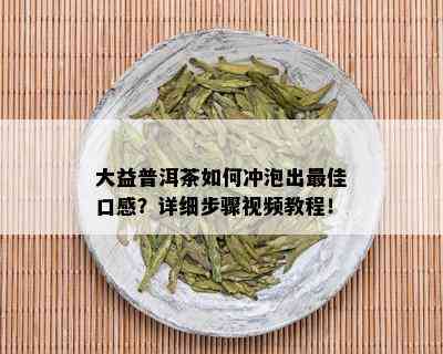 大益普洱茶如何冲泡出更佳口感？详细步骤视频教程！