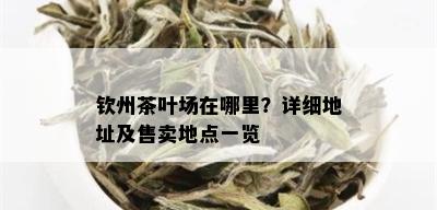 钦州茶叶场在哪里？详细地址及售卖地点一览