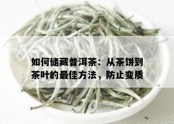 如何储藏普洱茶：从茶饼到茶叶的更佳方法，防止变质