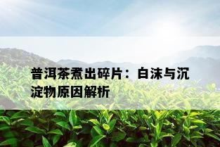 普洱茶煮出碎片：白沫与沉淀物原因解析