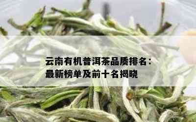 云南有机普洱茶品质排名：最新榜单及前十名揭晓