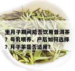 坐月子期间能否饮用普洱茶？母乳喂养、产后如何选择？月子茶是否适用？