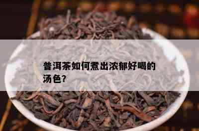 普洱茶如何煮出浓郁好喝的汤色？