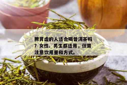 脾胃虚的人适合喝普洱茶吗？女性、男生都适用，但需注意饮用量和方式。