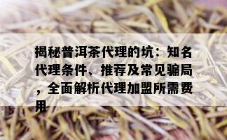 揭秘普洱茶代理的坑：知名代理条件、推荐及常见骗局，全面解析代理加盟所需费用