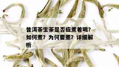 普洱茶生茶是否应煮着喝？如何煮？为何要煮？详细解析